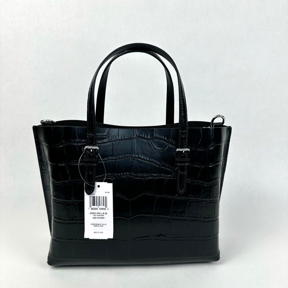 NWT COACH Crocodile Embossed Leather Purse in Black CW017 - Picture 3 of 13